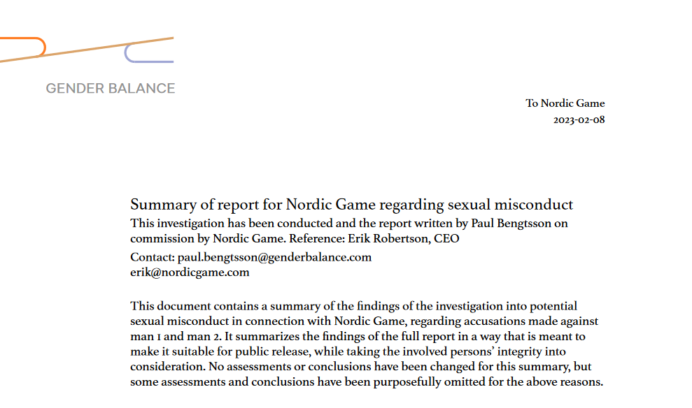 北欧游戏展被员工指控 调查结果：或违反《反歧视法》