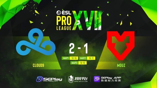 EPL S17：逆风翻盘！Cloud9 2-1 MOUZ